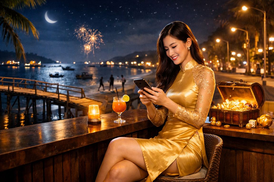 Người dùng tại Mũi Né xem giao diện giải trí k56 trên điện thoại